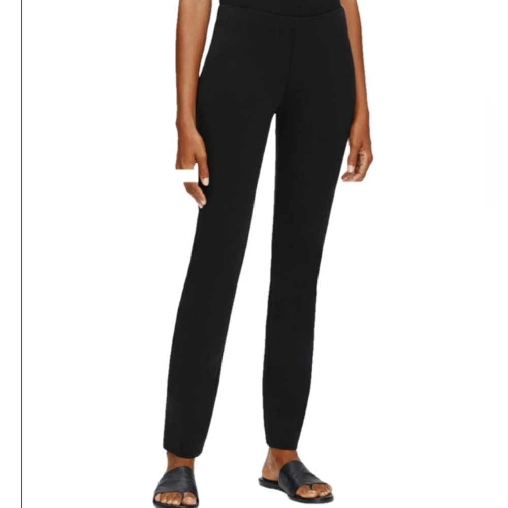 Eileen Fisher System Stretch Ponte Slim Pant black xxs T11